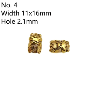 Detailed view of No. 4 golden insect charms with 11x16mm size and 2.1mm hole specs