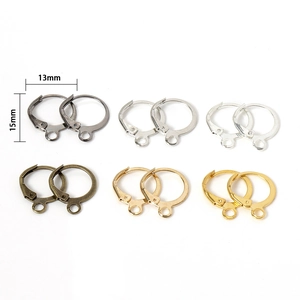 French leverback earring hooks in six metallic finishes for DIY jewelry making
