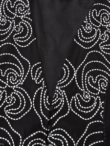 Women's summer V-neck sleeveless shirt with white embroidery and button details