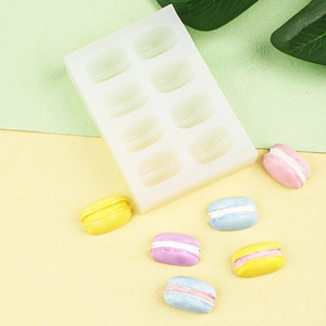 Moule en silicone à 8 cavités pour macarons DIY, bougies et créations en résine