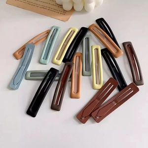 Lot de barrettes à cheveux mates Morandi rectangulaires évidées de couleurs variées