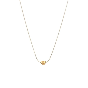 Minimalist gold heart pendant necklace in polished titanium steel for women