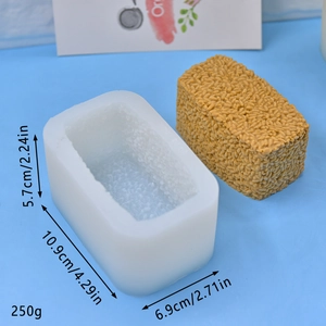 Rectangular rice ball textured silicone mold for making handmade soaps and candles