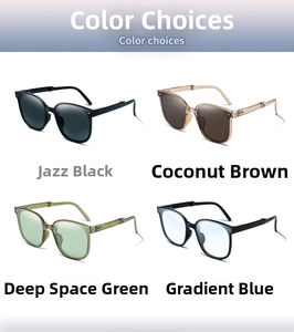 Gafas de sol plegables anti-UV en negro, marrón, verde y azul con diseño compacto