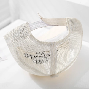 Detailed back view of mesh toddler baseball cap showing breathable texture and strap