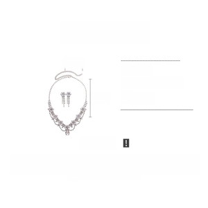 Detail view of flower pendant necklace with pearls and rhinestones showing dimensions