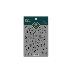 Stickers à ongles motif poisson à l'encre et bambou TS-1932 sous emballage pro