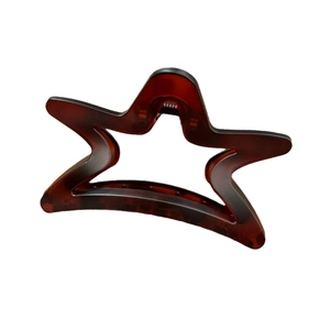 Elegant 11cm star shaped brown tortoiseshell hair claw clip for a stylish hair updos
