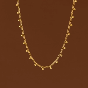 Elegant 18K gold-plated titanium steel bead chain necklace for layered minimalist styling