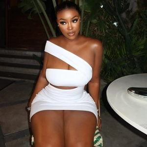 Women Sexy One Shoulder Cut Out Mini Dress Sleeveless Bodycon Solid Color Polyester Spandex Streetwear Fashion