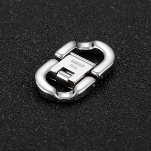 Polished silver stainless steel jewelry clasp for DIY necklaces with hallmark engraving