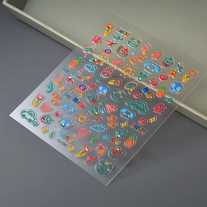 Stickers ongles 3D motifs lapin et grenouille avec strass modèle de produit Co-197