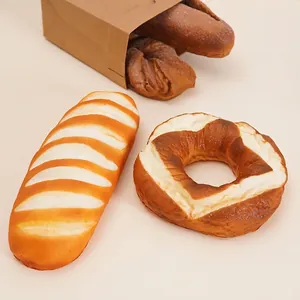 Realistic Simulation Bread PU Material Artificial Baguette Pretzel Slow Rebound Toy Stress Relief Home Decor Photography Prop