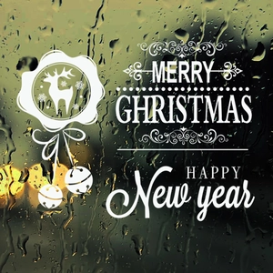 Stickers de fenêtre statiques renne et cloche pour déco de Noël et du Nouvel An