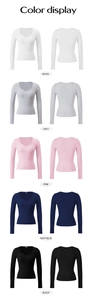 Aperçu des couleurs du t-shirt Y2K à manches longues et coupe ajustée pour femmes chic