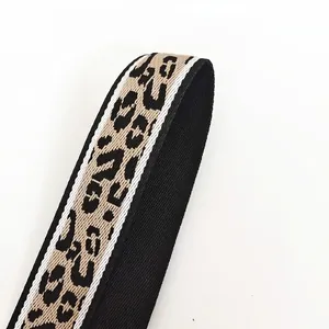 Tracolla regolabile in tela con stampa leopardata e design jacquard per borse da donna