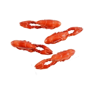 Set de 4 llaveros de langosta roja artificial realista para accesorios fotográficos