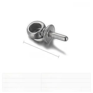 Detailed view of 6x3mm stainless steel jewelry pendant connectors with size parameters