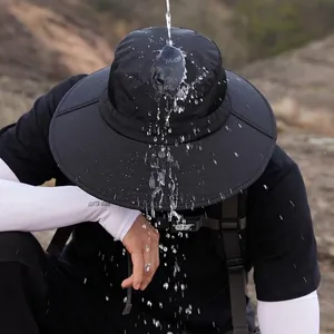 Cappello parasole impermeabile a tesa larga con rete traspirante per uso esterno