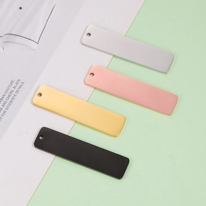 Rectangular Bar Pendant Blank 304 Stainless Steel Mirror Polished DIY Jewelry Making Accessory For Necklace Keychain