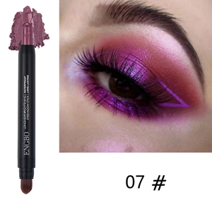 Dual-ended waterproof eyeshadow stick 07# with sponge tip and shimmery dark purple cream
