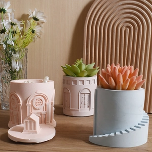 Siliconen mallen voor kasteelpaleis voor DIY bloempotten en sieraden opbergdozen
