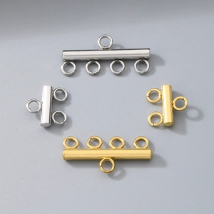 Golden and silver multi-strand magnetic slide tube clasps for DIY jewelry making
