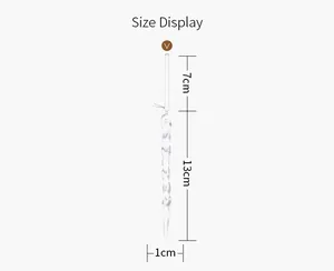 Size display of a 13cm clear spiral icicle ornament with a 7cm hanging cord