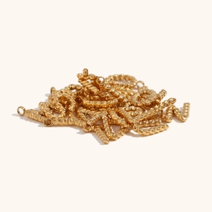 Polished 18K gold plated stainless steel twisted bar charms for DIY jewelry making