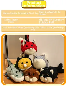Detailed plush texture of cute bubble-spitting animals with soft teddy fleece material