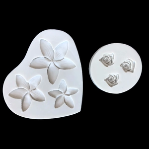 Set di stampi in silicone con rose e plumeria per cioccolato fai da te e resina