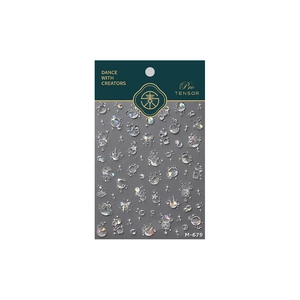 3D holographic nail stickers featuring bows and stars in iridescent M-679 pack