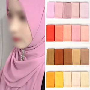 Elegant pearl chiffon hijab scarf for women with beaded details available in multiple colors