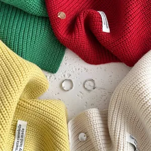 Women Chunky Knit Scarf Thick Warm Solid Color Ribbed Winter Neck Warmer Soft Hand-Made Tag Korean Style