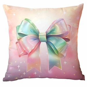 Détail du motif nœud dégradé sur une taie d'oreiller de Noël pour décor de salon