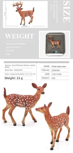 Detailed size and weight specifications of realistic white-tailed deer animal model toys