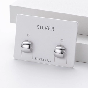 Pendientes de botón minimalistas de plata de ley S925 con acabado de espejo pulido