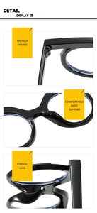 Macro detail of fashionable black oversized eyeglass frames with ergonomic temple tips