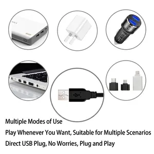 USB star projector car ambient light with universal Lightning Micro and Type-C adapters