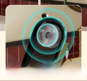 Close-up of wall-mounted suction cup mechanism showing strong vacuum grip for bathroom rack