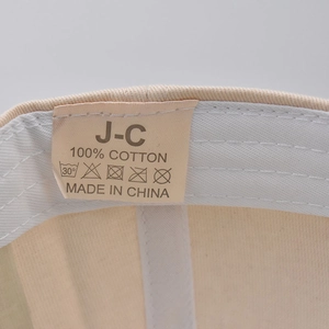 Detail of the 100% cotton wash label and precise stitching inside the Arizona baseball cap