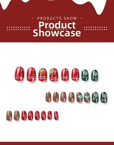 Detailed Christmas nail art set featuring 3D bows, snowflakes and festive plaid patterns