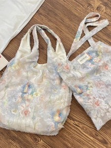 Borsa Tote In Chiffon A Fiori Capiente Stile Pastorale Con Dettagli In Pizzo Ricamato Borsa A Tracolla Da Donna