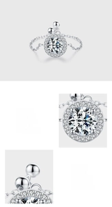 Detail of 5A zircon hand-pave setting on international standard S925 silver ring