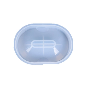 Oval light blue silicone soap dish mold for DIY resin casting and soap making