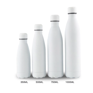 Gourdes isothermes blanches en acier inoxydable en formats 350ml, 500ml, 750ml et 1000ml