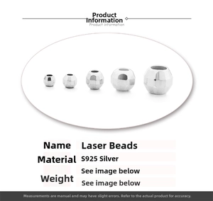 Detailed size specifications for S925 sterling silver laser cut faceted spacer beads