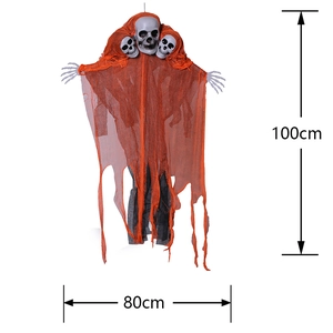 Hanging Halloween ghost decoration dimensions showing 100cm height and 80cm width