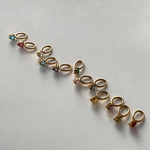 Set mit 12 bunten Geburtsstein-Anhängern in vergoldeter Ausführung für DIY-Schmuck