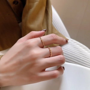 Minimalist 925 sterling silver geometric rings in gold with zircon for stacking